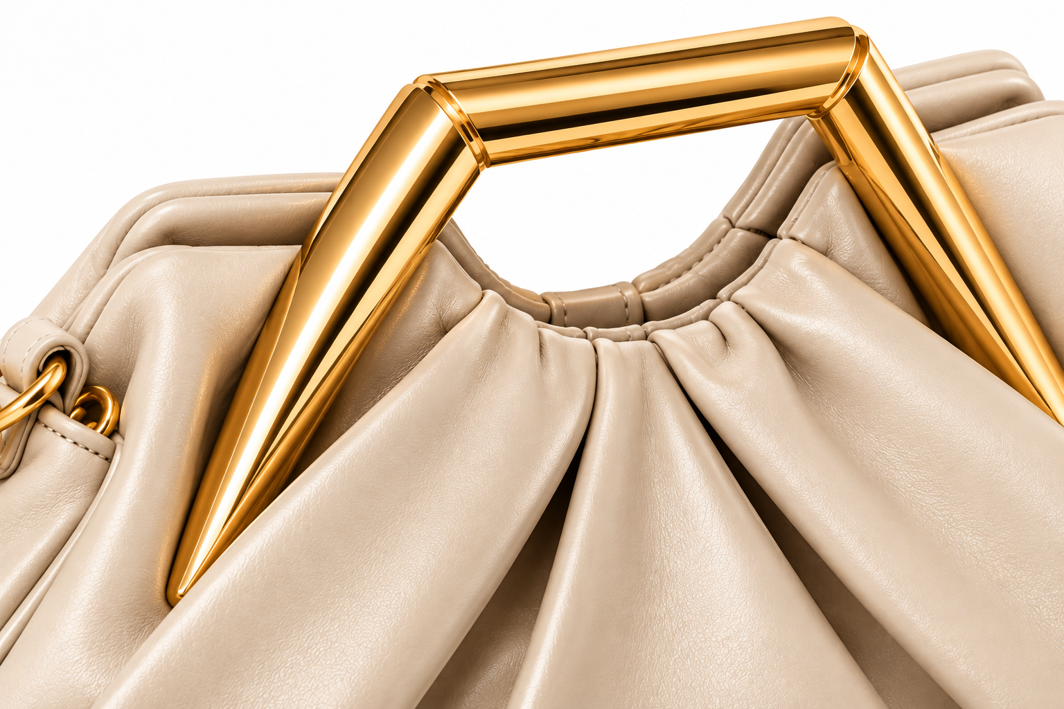 Valentina Pleated Handbag – Cafe