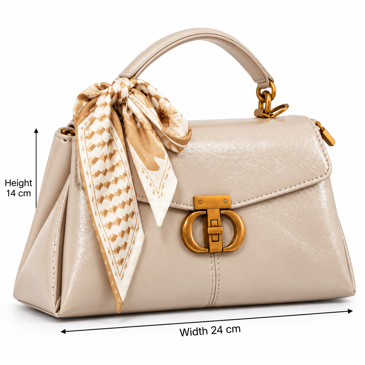 Celeste Scarf Handbag – Beige