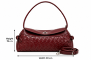Sienna Woven Shoulder Bag – Burgundy