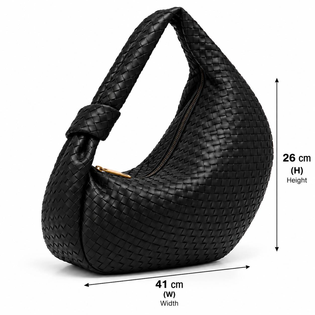 Naya Woven Hobo Bag – Black