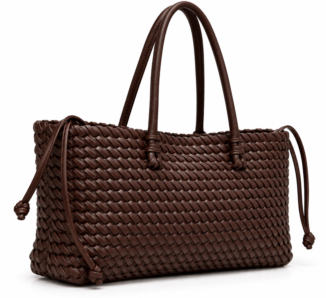 Camille Woven Tote Bag – Brown