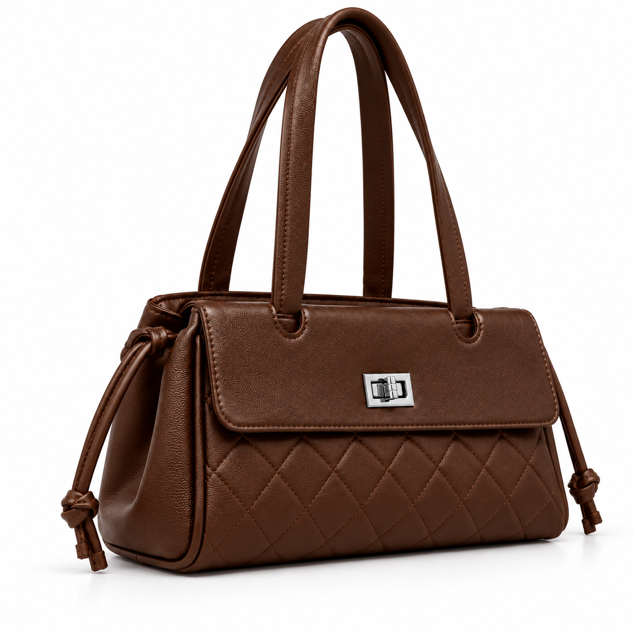 Alina Quilted Handbag – Brown