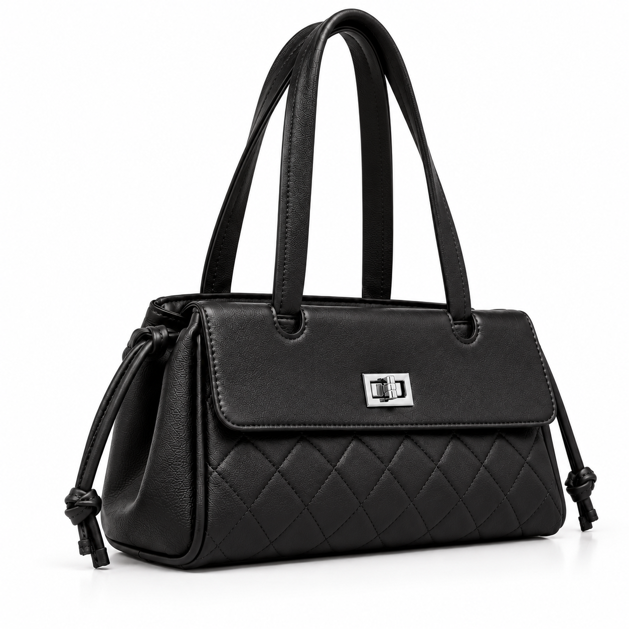 Alina Quilted Handbag – Black