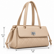Alina Quilted Handbag – Beige