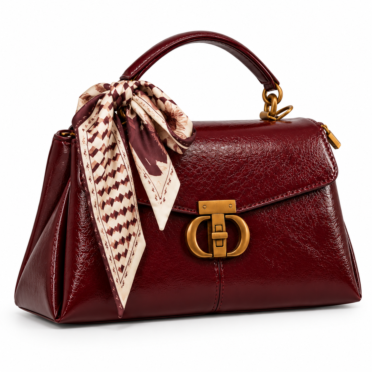 Celeste Scarf Handbag – Burgundy