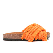 orange slipper handmade with two wide straps