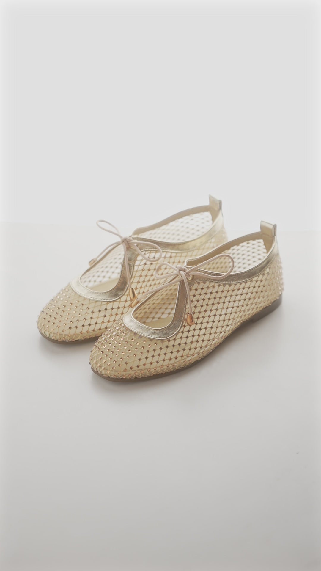 Rhinestone Mesh Flats - Silver