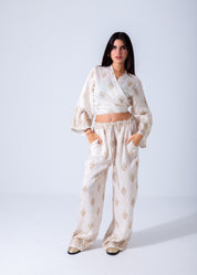 Luxe Boho Wrap Jumpsuit - White