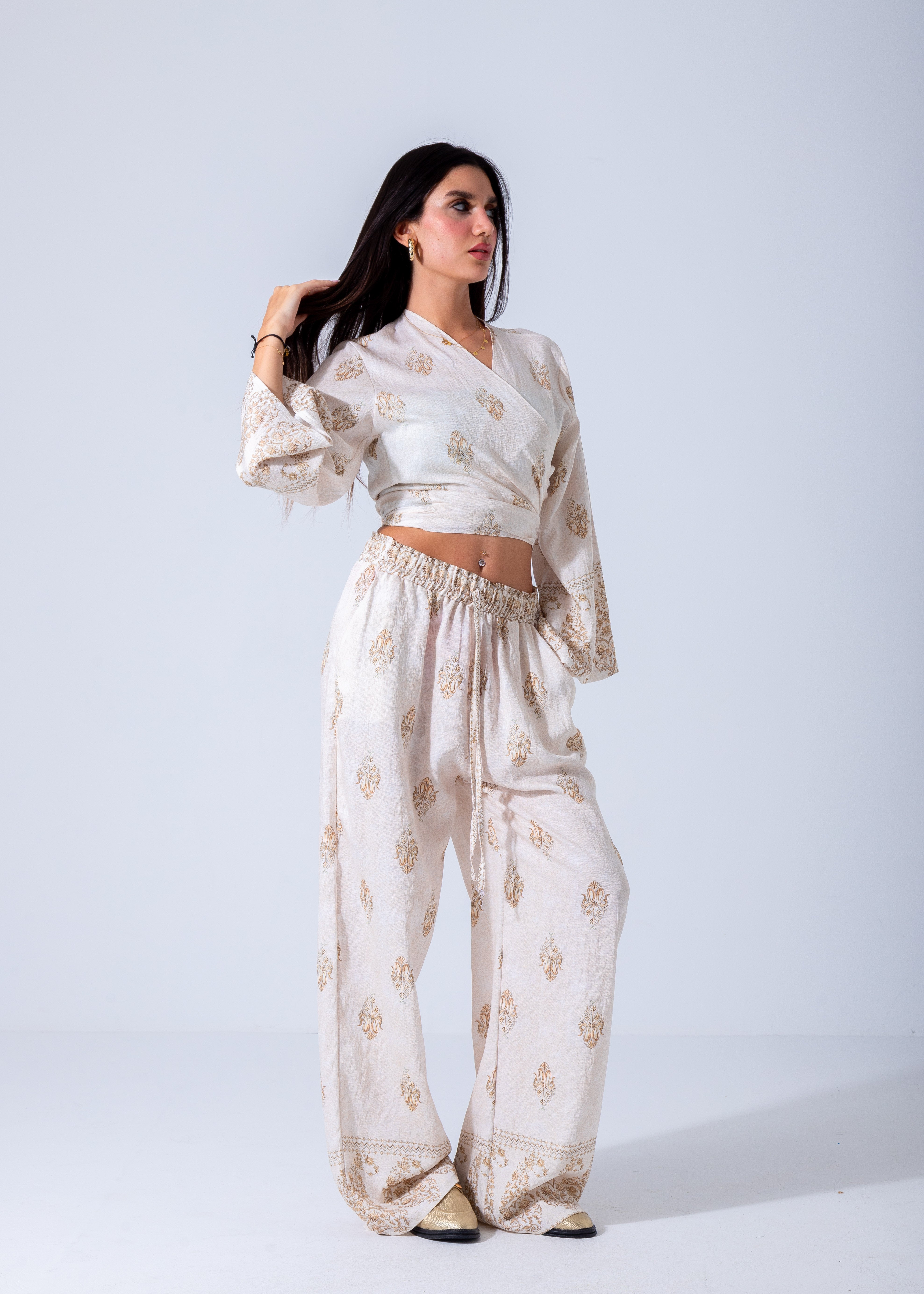 Luxe Boho Wrap Jumpsuit - White