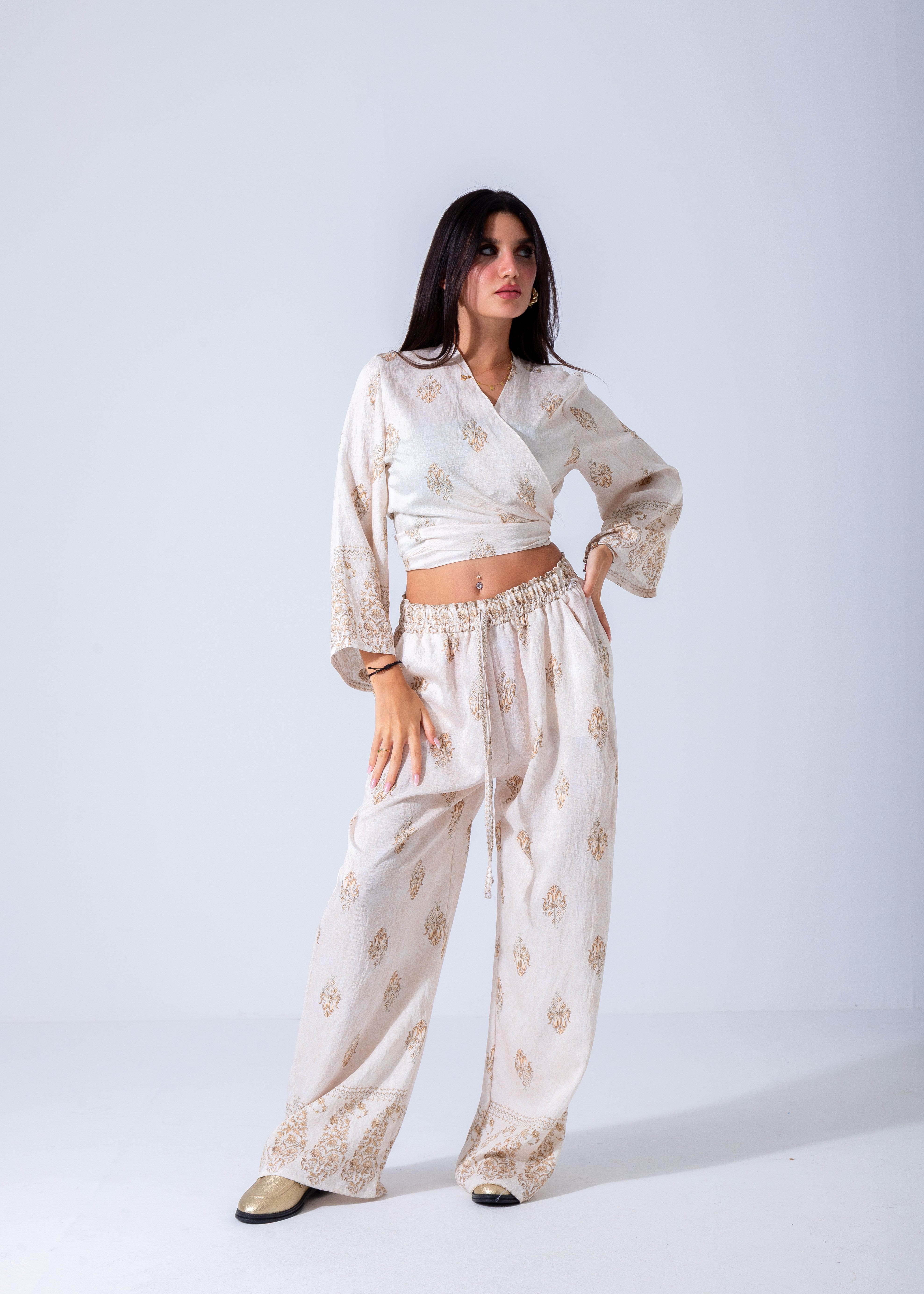 Luxe Boho Wrap Jumpsuit - White