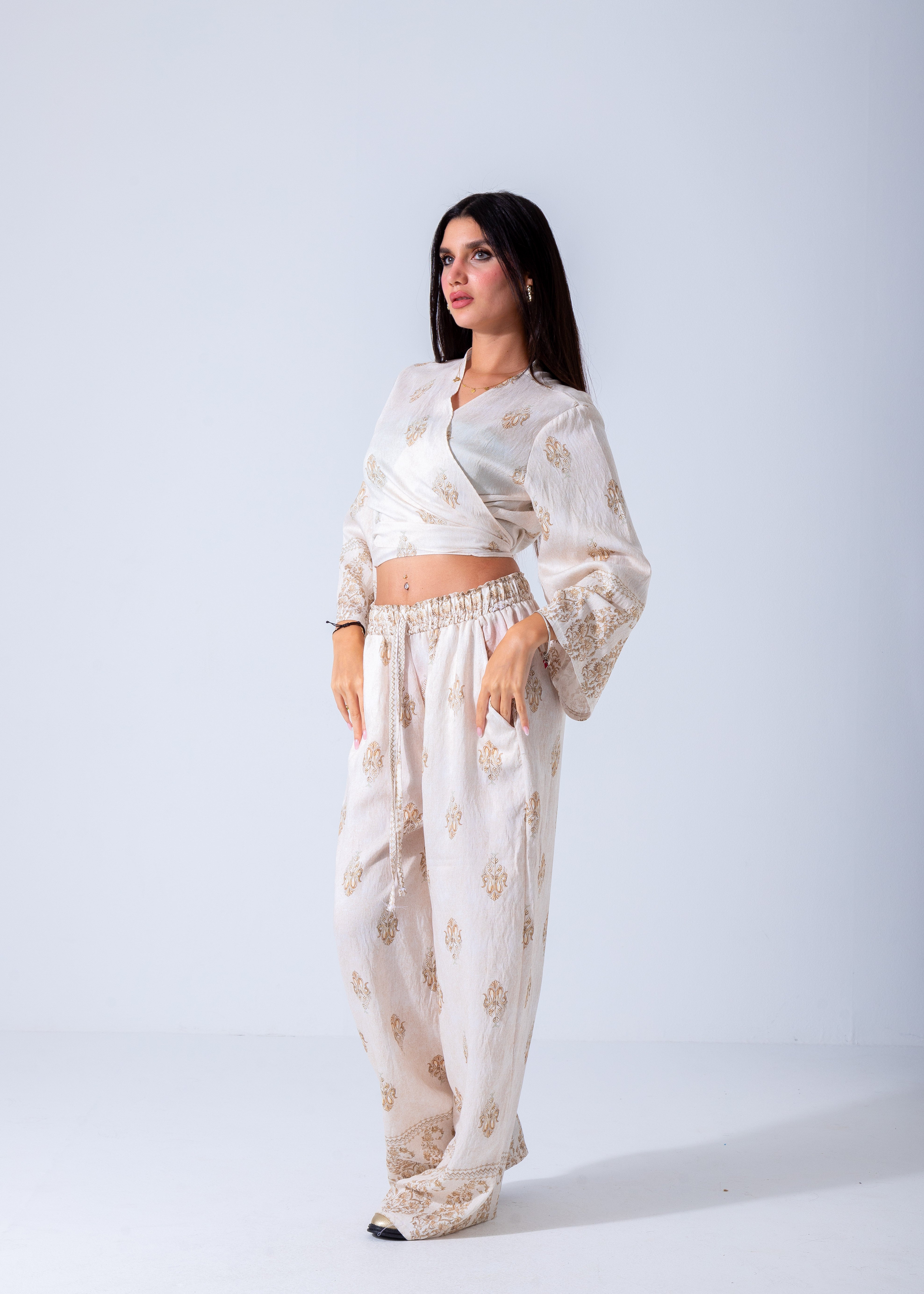 Luxe Boho Wrap Jumpsuit - White