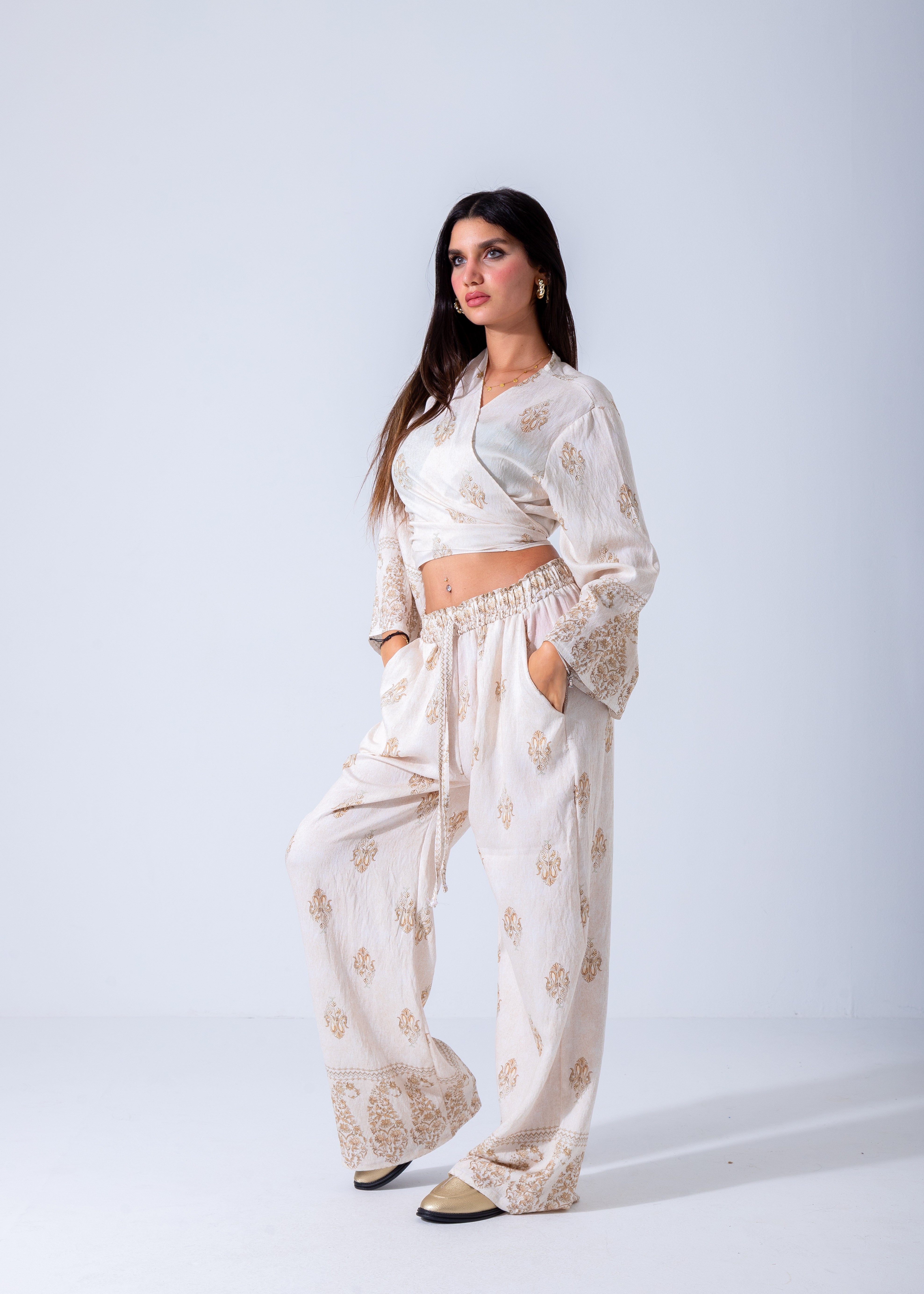 Luxe Boho Wrap Jumpsuit - White