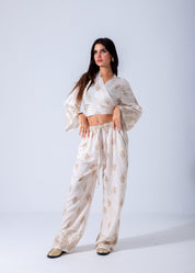 Luxe Boho Wrap Jumpsuit - White