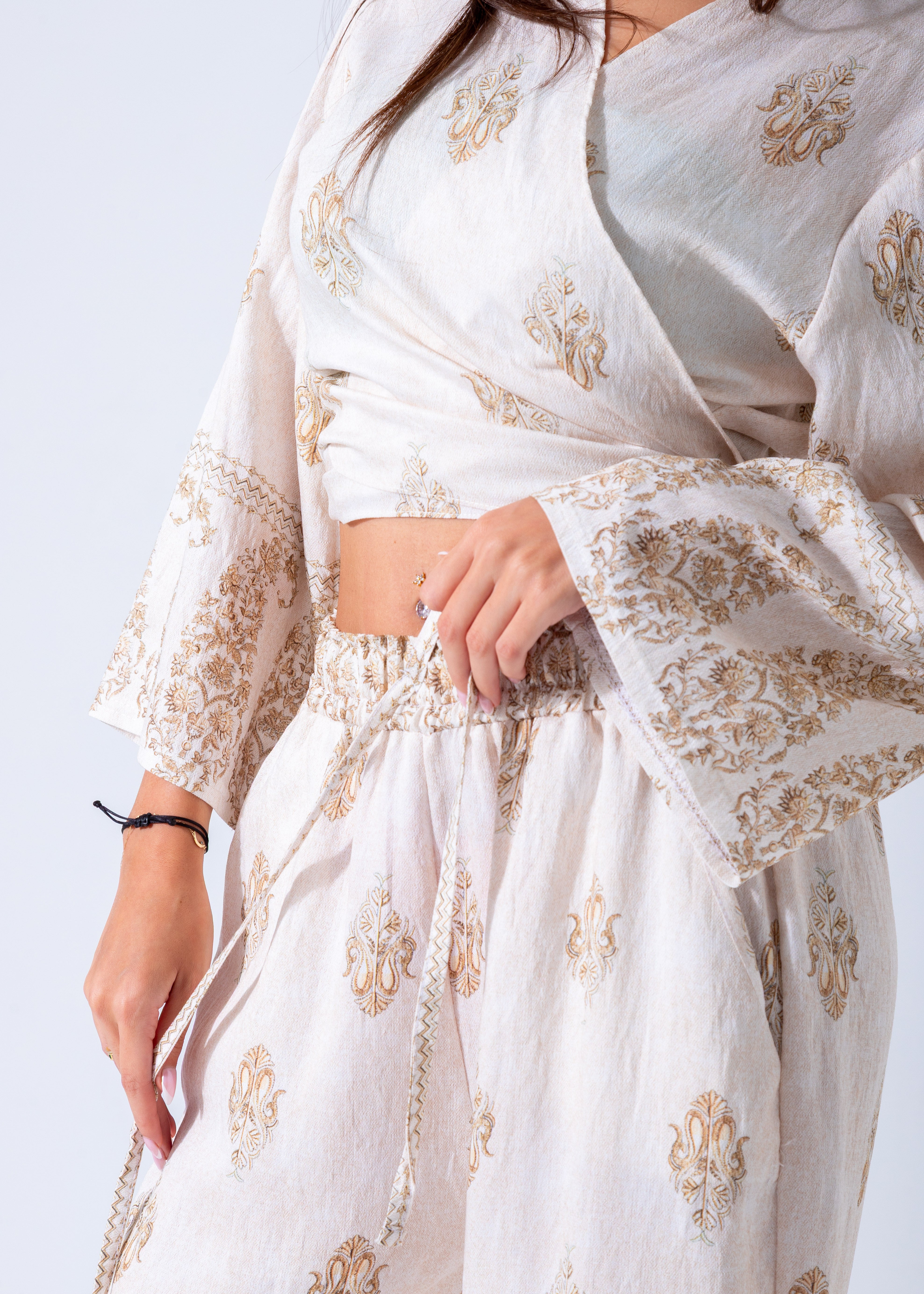 Luxe Boho Wrap Jumpsuit - White