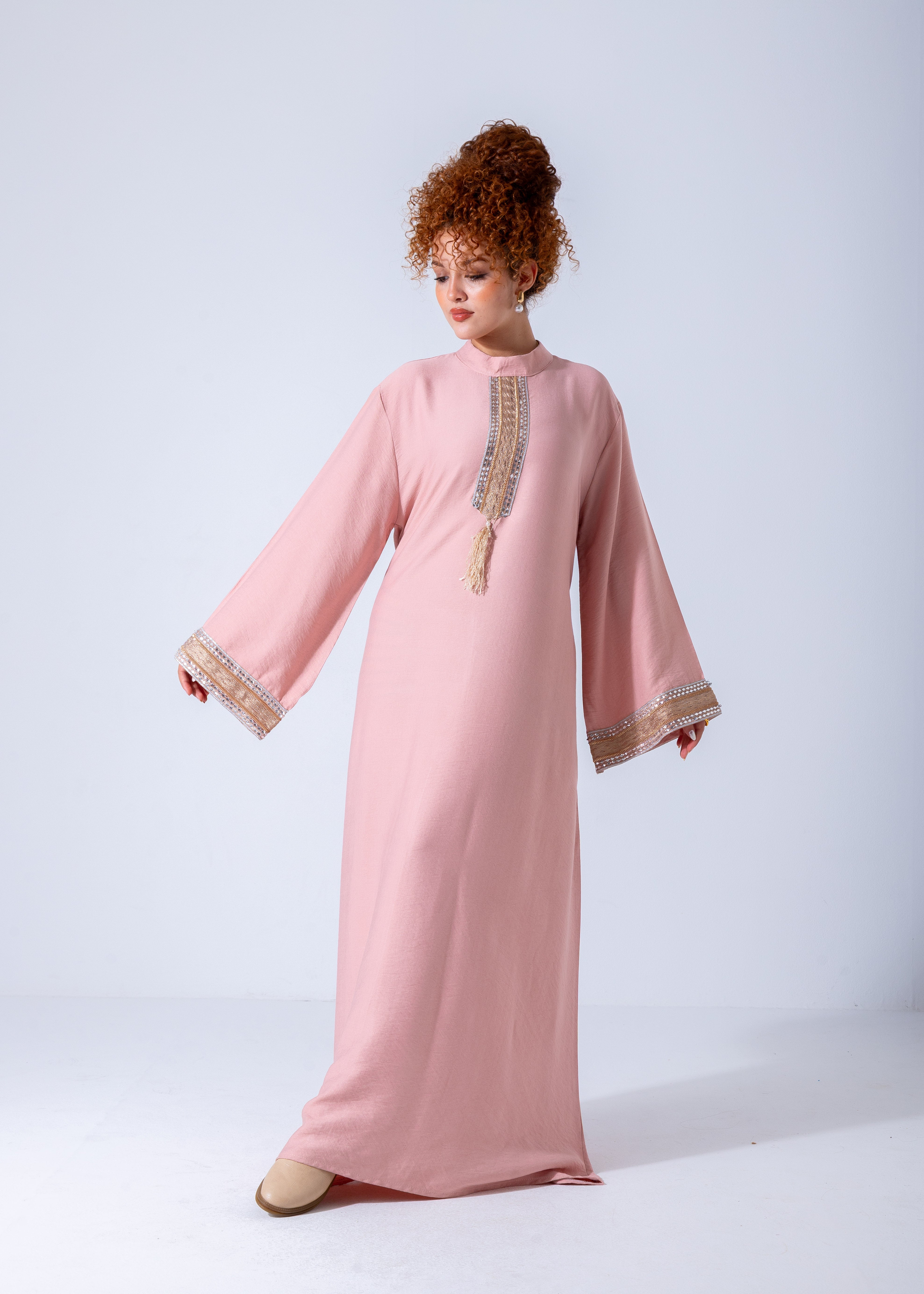 Royal Elegance Abaya - Pink