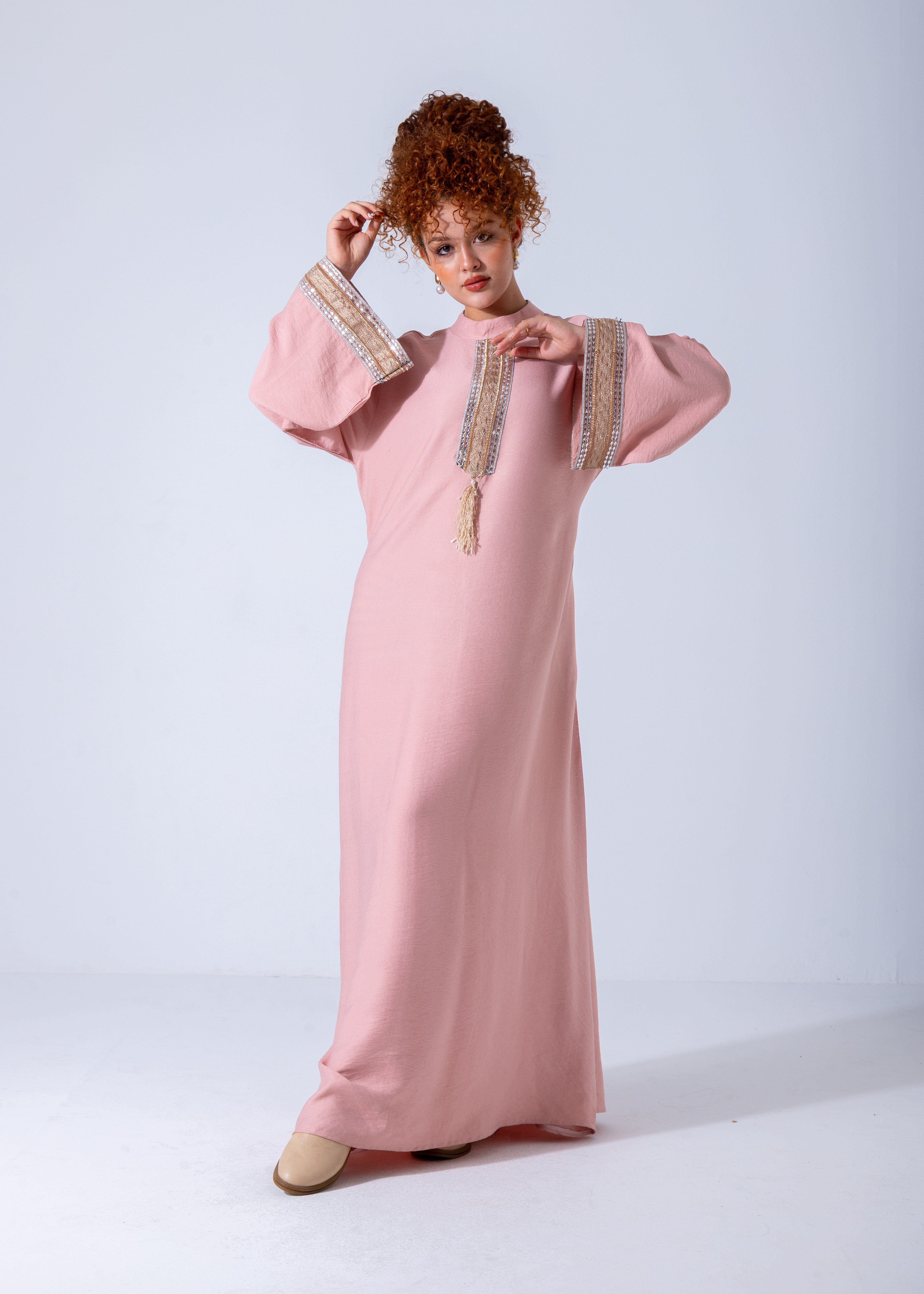 Royal Elegance Abaya - Pink