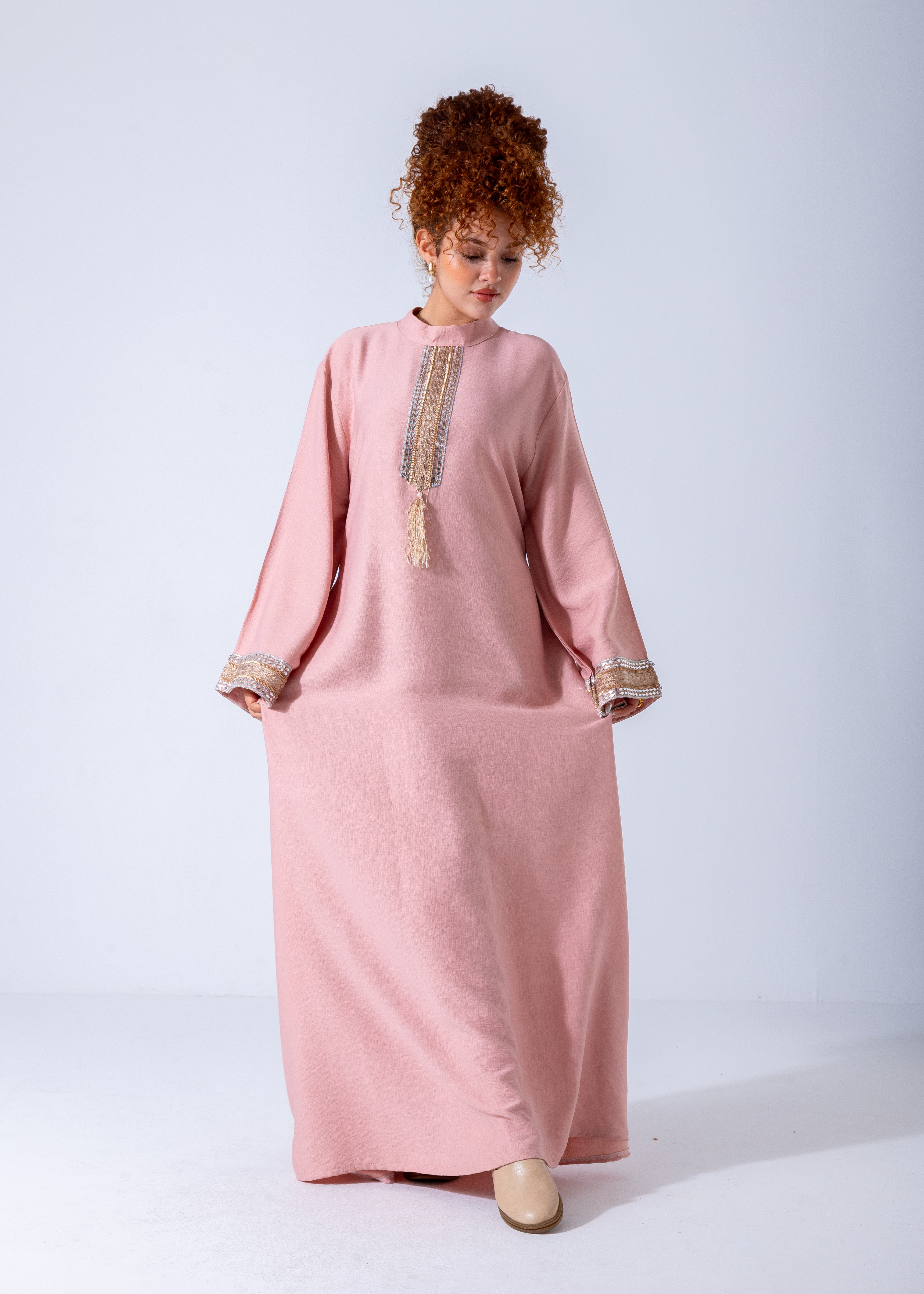 Royal Elegance Abaya - Pink