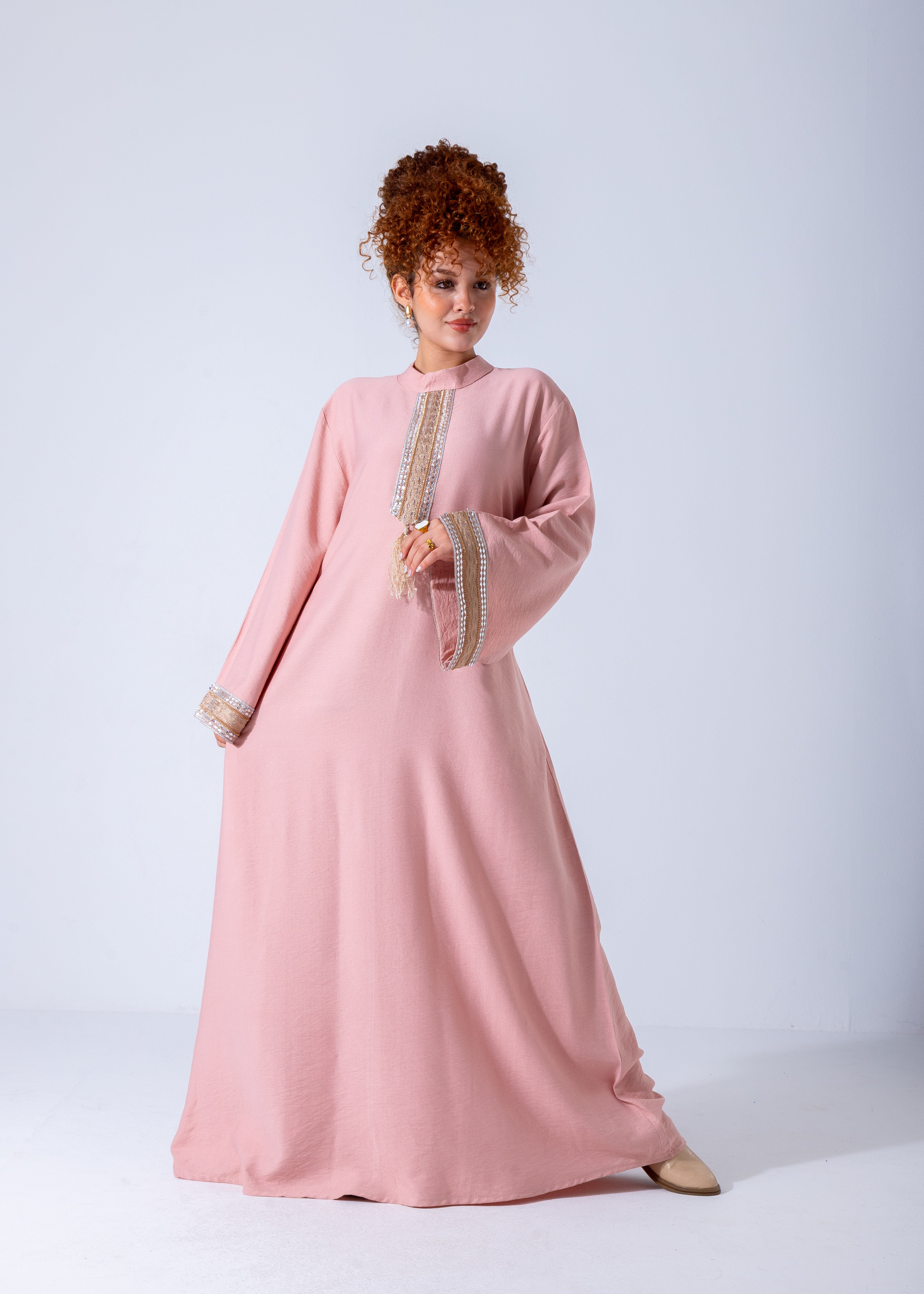 Royal Elegance Abaya - Pink