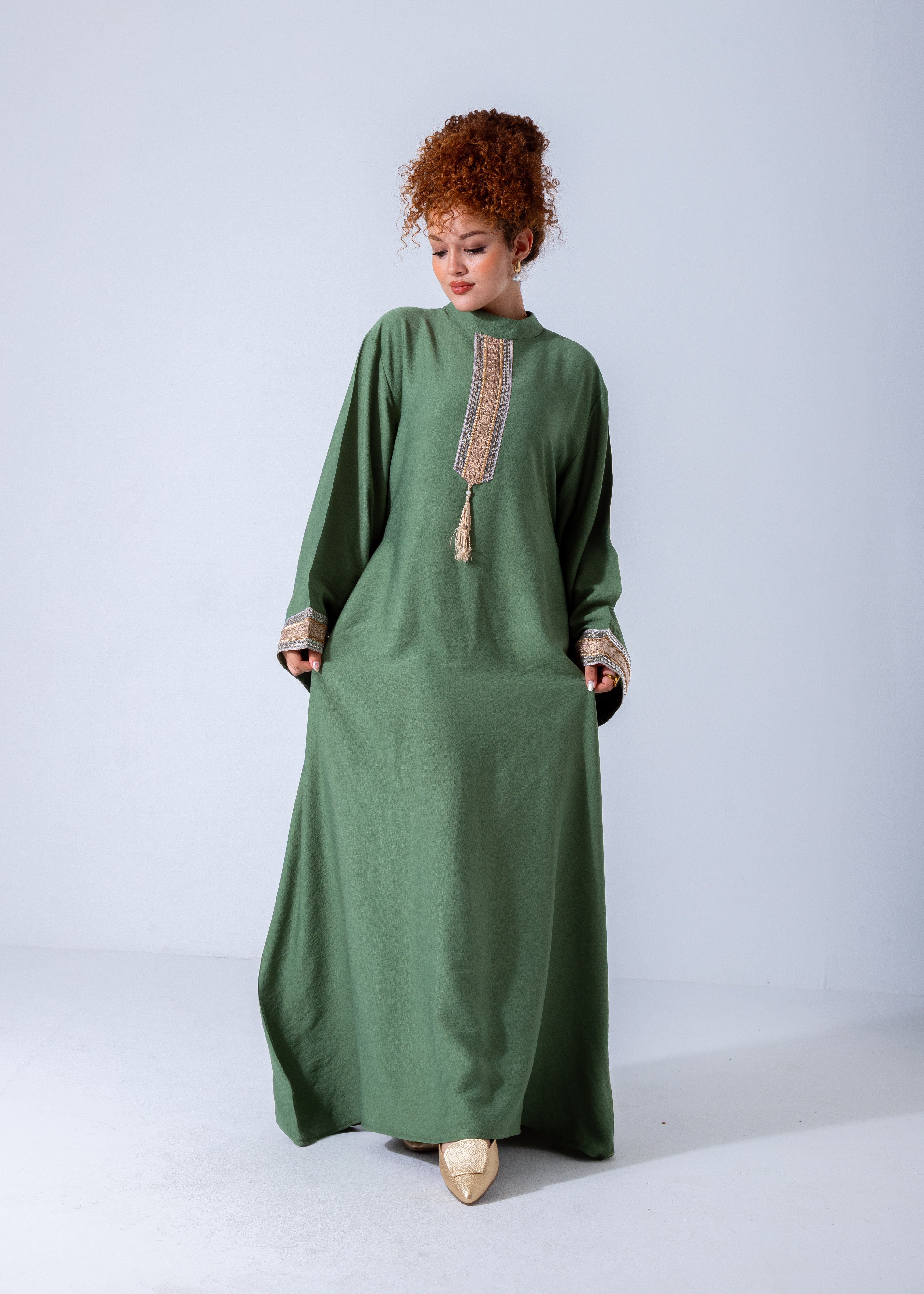 Royal Elegance Abaya - Green