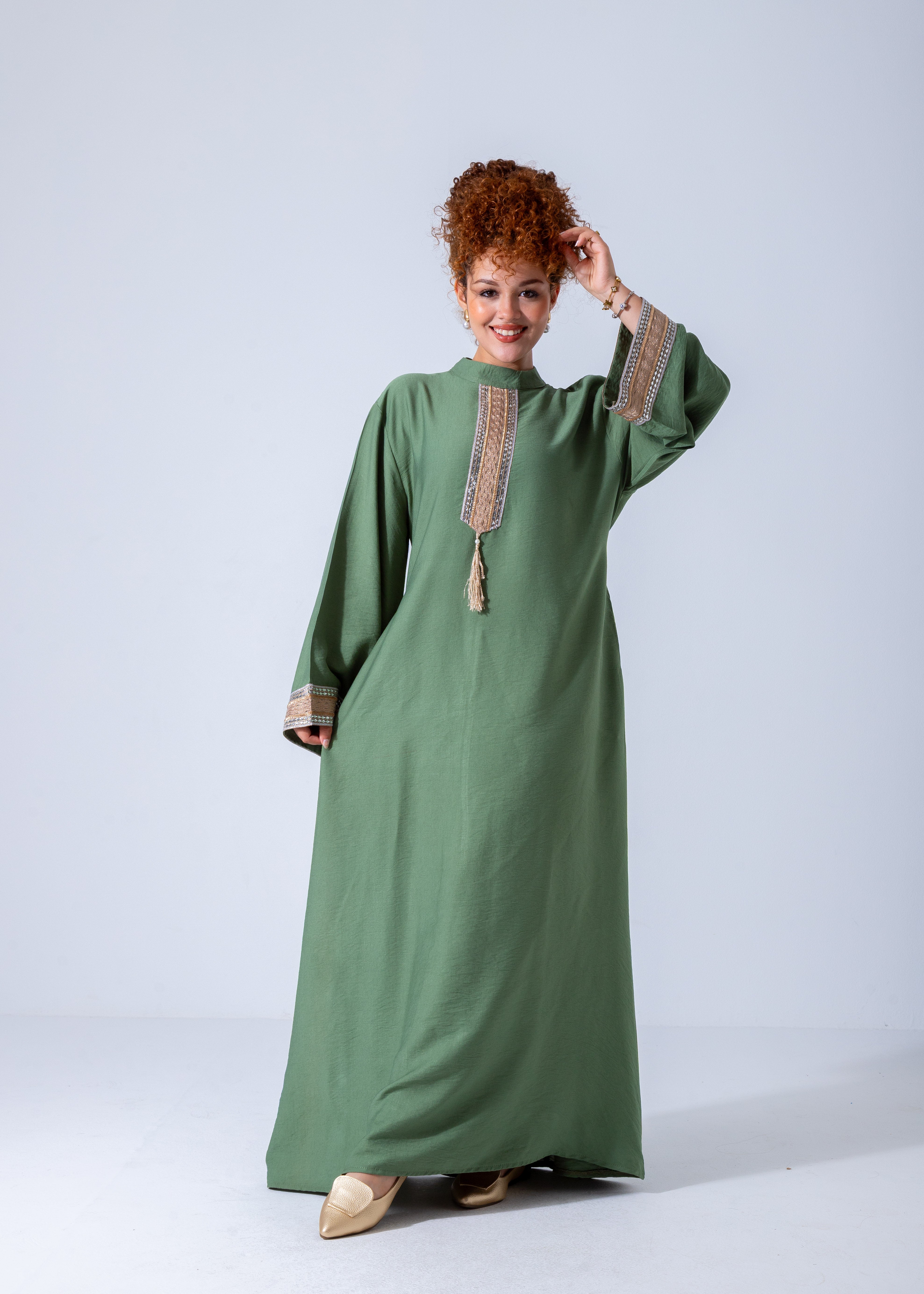 Royal Elegance Abaya - Green